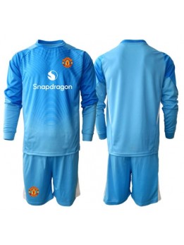 Otroški Nogometna dresi replika Manchester United Vratar Domači 2025-26 Dolgi rokav (+ hlače)